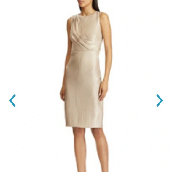 Lauren Ralph Lauren Dresses & Skirts - Ralph Lauren Metallic light gold cocktail dress 6 (MSRP $175)